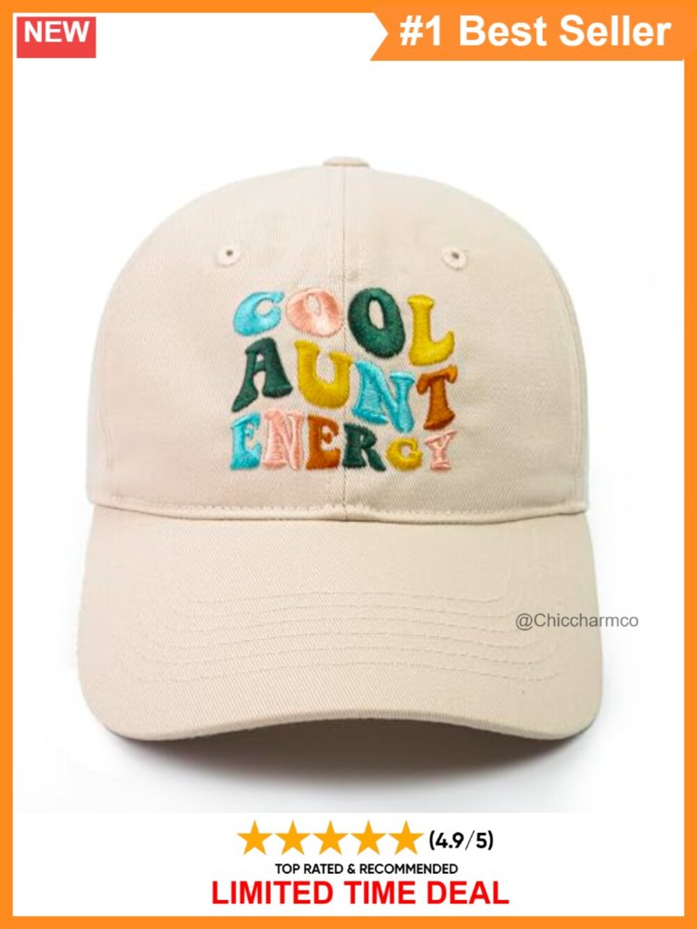 Cool Aunt Energy Embroidered Adjustable Baseball Cap Gift